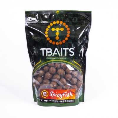 Пакет протеинови топчетаT-BAITS Spicy fish, 20 mm, 1 kg