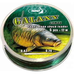 Конусен шок лидер KATRAN GALAXY CAMO, 0.47-0.28 mm, 5x12 m